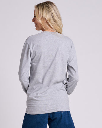 Pretreated JERZEES 363L Classics Unisex Long Sleeve T-Shirt - Athletic Heather - Back
