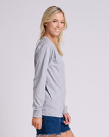 Pretreated JERZEES 363L Classics Unisex Long Sleeve T-Shirt - Athletic Heather - Side