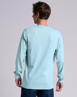Pretreated JERZEES 363L Classics Unisex Long Sleeve T-Shirt - Breezy Blue - Back