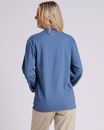 Pretreated JERZEES 363L Classics Unisex Long Sleeve T-Shirt - Denim - Back