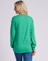 Pretreated JERZEES 363L Classics Unisex Long Sleeve T-Shirt - Retro Heather Green - Back