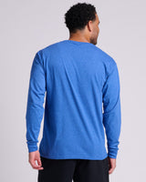 Pretreated JERZEES 363L Classics Unisex Long Sleeve T-Shirt - Retro Heather Royal - Back