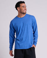 Pretreated JERZEES 363L Classics Unisex Long Sleeve T-Shirt - Retro Heather Royal