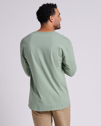 Pretreated JERZEES 363L Classics Unisex Long Sleeve T-Shirt - Sage - Back
