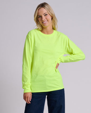Pretreated JERZEES 363L Classics Unisex Long Sleeve T-Shirt - Safety Green