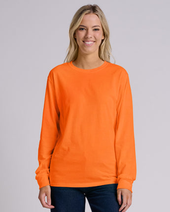 Pretreated JERZEES 363L Classics Unisex Long Sleeve T-Shirt - Safety Orange