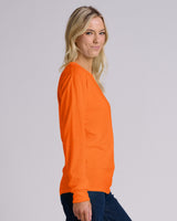 Pretreated JERZEES 363L Classics Unisex Long Sleeve T-Shirt - Safety Orange - Side