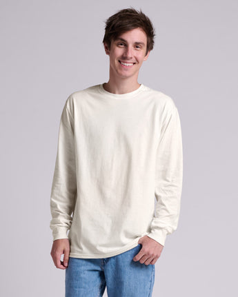 Pretreated JERZEES 363L Classics Unisex Long Sleeve T-Shirt - Sweet Cream Heather
