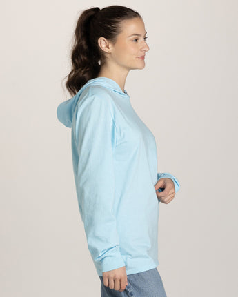 Pretreated JERZEES 363LH Classics Unisex Jersey Hood - Breezy Blue - Side