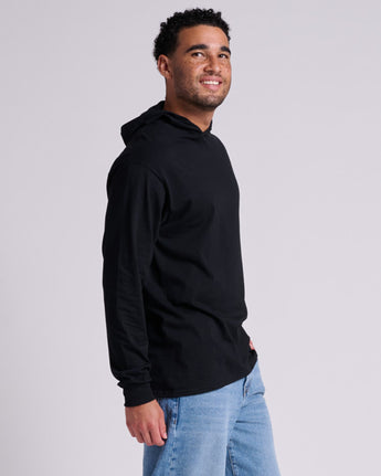 Pretreated JERZEES 363LH Classics Unisex Jersey Hood - Black Ink - Side