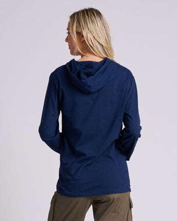 Pretreated JERZEES 363LH Classics Unisex Jersey Hood - J. Navy - Back