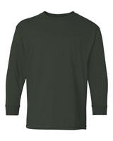 Pretreated Gildan 5400B Youth Heavy Cotton Long Sleeve T-Shirt - Forest Green