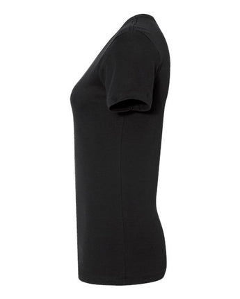 Pretreated Next Level 3900 Women’s Cotton Tee - Black - Side