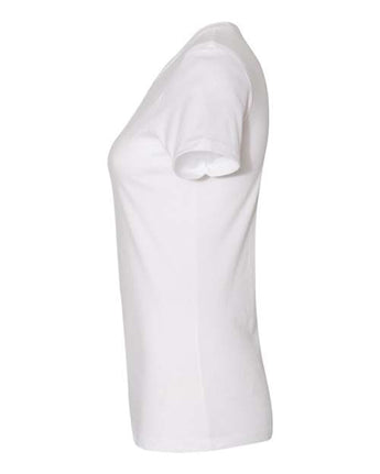 Pretreated Next Level 3900 Women’s Cotton Tee - White - Side