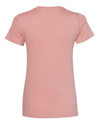 Pretreated Next Level 3900 Women’s Cotton Tee - Desert Pink - Back