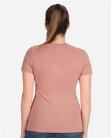 Pretreated Next Level 3900 Women’s Cotton Tee - Desert Pink - On Model - Back