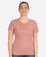 Pretreated Next Level 3900 Women’s Cotton Tee - Desert Pink - On Model