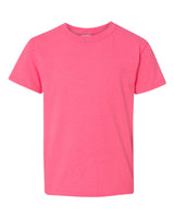 Pretreated Gildan 5000B Youth Heavy Cotton T-Shirt - Safety Pink