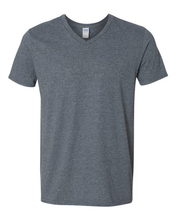 Pretreated Gildan 64V00 Softstyle V-Neck T-Shirt - Dark Heather