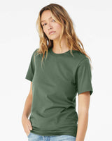 Pretreated BELLA+CANVAS 3001 Unisex Jersey Tee Female Model