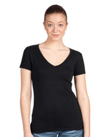 Pretreated Next Level 1540 Women's Ideal V-Neck T-Shirt - Black