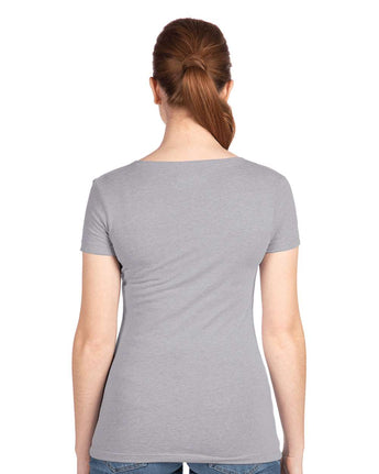 Pretreated Next Level 1540 Women's Ideal V-Neck T-Shirt - Heather Grey - Back