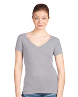 Pretreated Next Level 1540 Women's Ideal V-Neck T-Shirt - Heather Grey