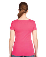 Pretreated Next Level 1540 Women's Ideal V-Neck T-Shirt - Hot Pink - Back