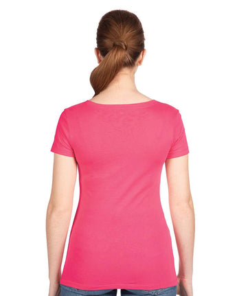 Pretreated Next Level 1540 Women's Ideal V-Neck T-Shirt - Hot Pink - Back