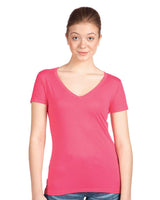 Pretreated Next Level 1540 Women's Ideal V-Neck T-Shirt - Hot Pink
