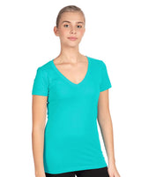 Pretreated Next Level 1540 Women's Ideal V-Neck T-Shirt - Tahiti Blue