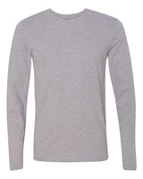 Pretreated Next Level 3601 Unisex Cotton Long Sleeve T-Shirt - Heather Grey