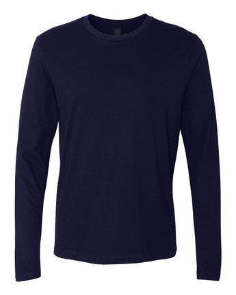 Pretreated Next Level 3601 Unisex Cotton Long Sleeve T-Shirt - Midnight Navy