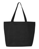 Pretreated Q-Tees Q611 25L Zippered Tote - Black