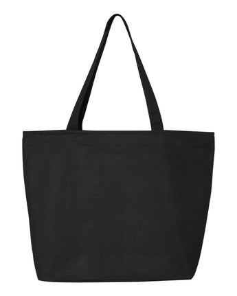 Pretreated Q-Tees Q611 25L Zippered Tote - Black