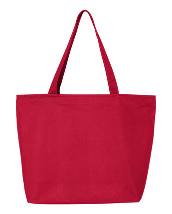 Pretreated Q-Tees Q611 25L Zippered Tote - Red