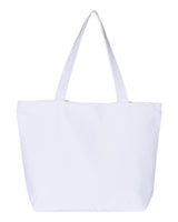 Pretreated Q-Tees Q611 25L Zippered Tote - White