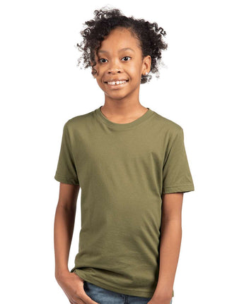 Pretreated Next Level 3310 Youth Cotton T-Shirt - Military Green