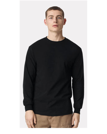 Pretreated American Apparel 1304 Unisex Heavyweight Cotton Long Sleeve Tee - Black