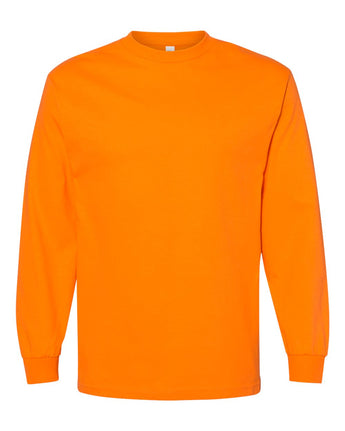 Pretreated American Apparel 1304 Unisex Heavyweight Cotton Long Sleeve Tee - Orange