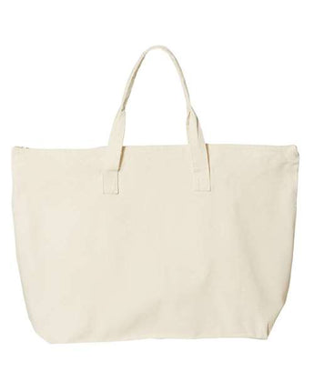 Pretreated Liberty Bags 8863 Tote with Top Zippered Closure - Natural - Back