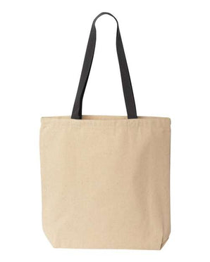 Pretreated Liberty Bags 8868 Natural Tote with Contrast-Color Handles - Natural/ Black