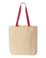 Pretreated Liberty Bags 8868 Natural Tote with Contrast-Color Handles - Natural/ Red