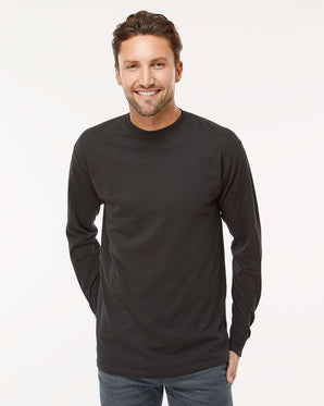 Pretreated M&O 4820 Unisex Gold Soft Touch Long Sleeve T-Shirt - Black