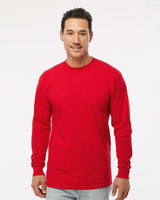 Pretreated M&O 4820 Unisex Gold Soft Touch Long Sleeve T-Shirt - Deep Red