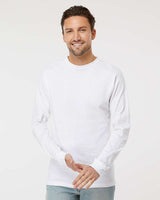 Pretreated M&O 4820 Unisex Gold Soft Touch Long Sleeve T-Shirt - White