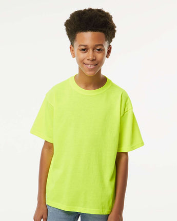 Pretreated M&O 4850 Youth Gold Soft Touch T-Shirt - Safety Green