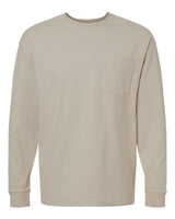 Pretreated American Apparel 9410 Unisex Super Heavyweight Long Sleeve Pocket Tee - Bone