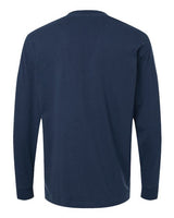Pretreated American Apparel 9410 Unisex Super Heavyweight Long Sleeve Pocket Tee - Sea Blue - Back