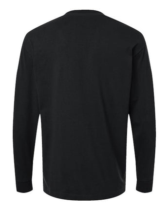 Pretreated American Apparel 9410 Unisex Super Heavyweight Long Sleeve Pocket Tee - Black - Back